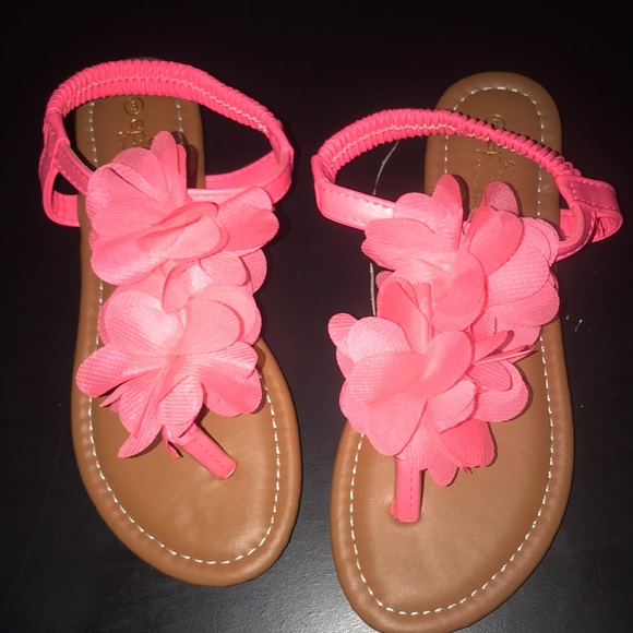 Pink flower sandals - Sz 3 - - Picture 1 of 1